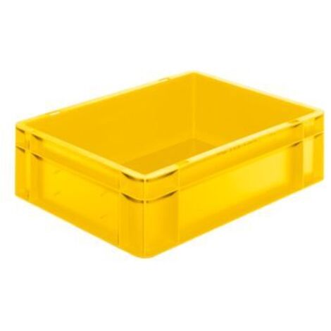LA-KA-PE Transport-Stapelkasten B400xT300xH120 mm gelb, geschlossen ohne Griffloch