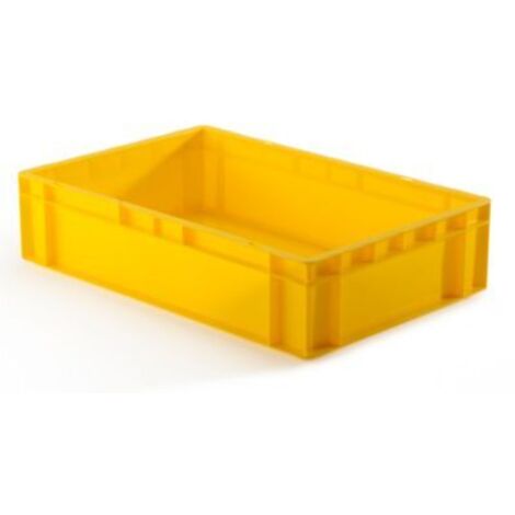 LA-KA-PE Transport-Stapelkasten B600xT400xH145 mm gelb, geschlossen ohne Griffloch