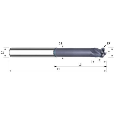 6,0 mm ER0,5 x 75 mm VHM Kopierfräser, Torusfräser 6,0 mm ER0,5 x 75 mm VHM Kopierfräser, Torusfräser