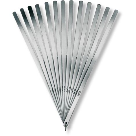 Fühlerlehrensätze im Ring Stahlblättchen federhart 0,10-2,00mm (20) 13x300mm