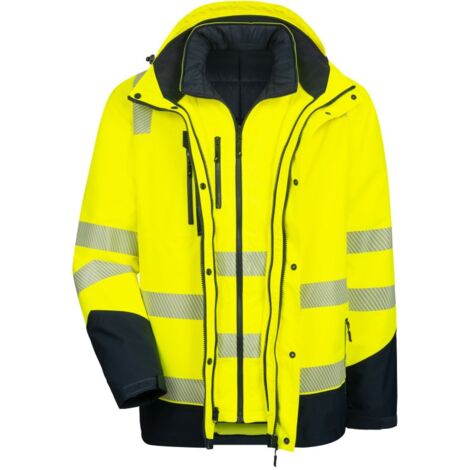 NITRAS MOTION TEX VIZ, Warnschutz-Pilotenjacke, neongelb marineblau