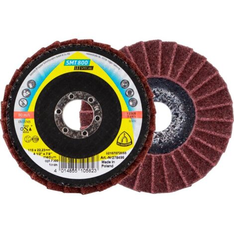 KLINGSPOR 278496 Fächerscheibe SMT 800 Ø 115 mm Körnung medium 12° gewölbt INOX