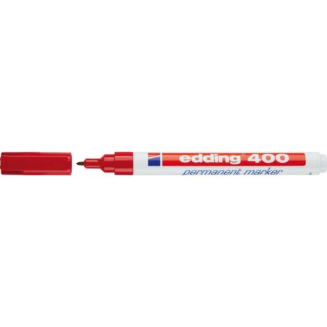 EDDING 4-400002 Permanentmarker 400 rot Strichbreite 1 mm Rundspitze (1/5)
