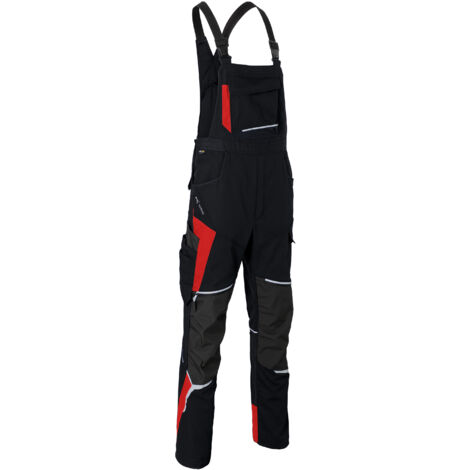 Kübler Latzhose BODYFORCE 3125 schwarz/mittelrot Gr. 52