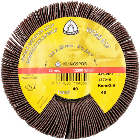 Klingspor WSM 617 Schleifmopräder LS 309 X, 115 x 20 mm Korn 60 Gewinde M 14 2 Stk