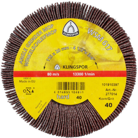 Klingspor WSM 617 Schleifmopräder CS 310 XF, 115 x 20 mm Korn 40 Gewinde M 14 2 Stk (1/5)