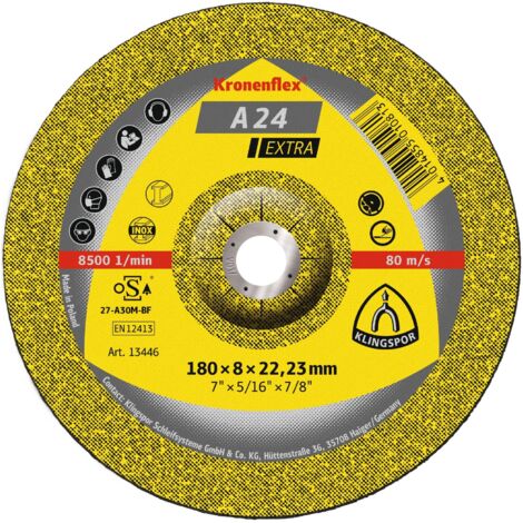 Klingspor A 24 EX Schruppscheiben, 180 x 8 x 22,23 mm gekröpft 10 Stk (1/5)