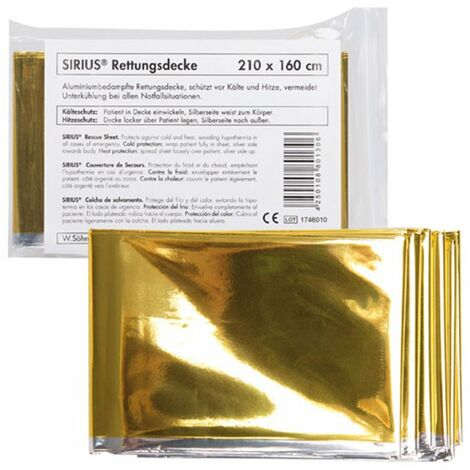 SIRIUS® Rettungsdecke silber-gold 210 x 160 cm