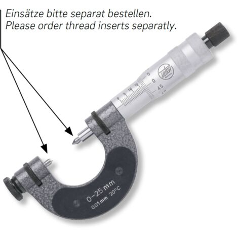 Bügelmessschrauben für Außengewindemessung 75 - 100 mm