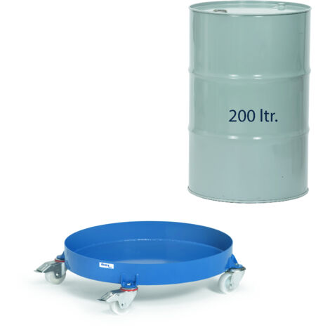Fassroller Für 200-Liter-Fässer – Mit 4 Lenkrollen, Stahl, 350 Kg Belastbar