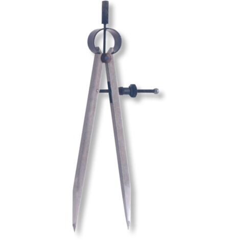 Federspitzzirkel active Stahl poliert mit auswechselbaren Spitzen 100mm (1/2)