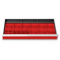 Schubladeneinteilung R 36-16 mit Kleinteilekästen für Front 100 mm Maße in mm (BxT): 900 x 400