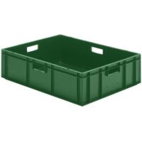 LA-KA-PE Transport-Stapelkasten B800xT600xH210 mm grün, geschlossen mit Griffloch