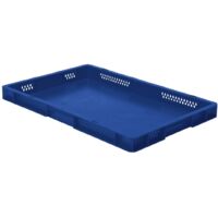 LA-KA-PE Transport-Stapelkasten B600xT400xH50 mm blau, geschlossen ohne Griffloch