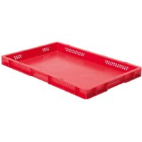 LA-KA-PE Transport-Stapelkasten B600xT400xH50 mm rot, geschlossen ohne Griffloch