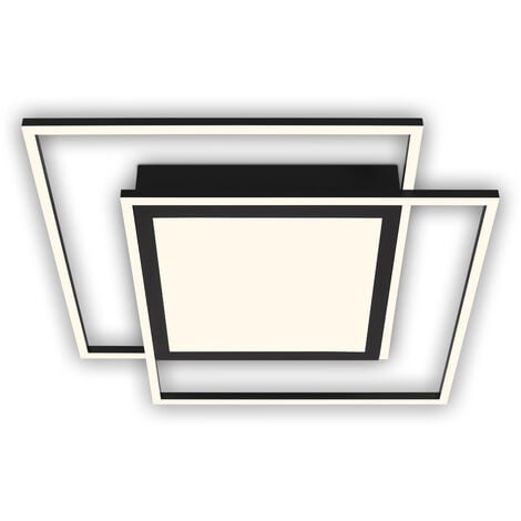 BRILLIANT Lampe, Merapi LED Deckenleuchte 51x51cm weiß/schwarz, Metall/ Kunststoff, 1x 34W LED integriert, (4700lm, 3000K), A+