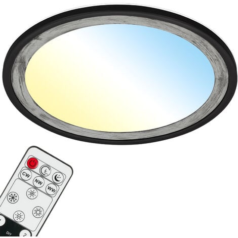 BRILLIANT Lampe, Merapi LED Deckenleuchte 51x51cm weiß/schwarz, Metall/ Kunststoff, 1x 34W LED integriert, (4700lm, 3000K), A+