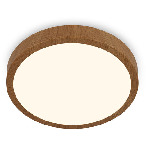 BRILONER RUNA WOOD LED Deckenleuchte, Warmweißes Licht, holzfarbiger Metallrahmen, holzfarbig, 38 x 5 cm