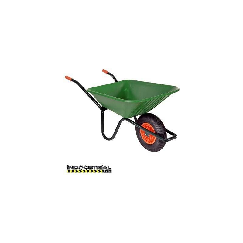 Gardebruk Carretilla 80L acero galvanizado con rueda para jardinería y  obras diarias carga máx 100Kg