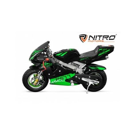 Nitro Motors 1130221-NRF Pocket bike PS77 : COLOR - NEGRO/ROJO LLAMA -  ✔️Ferreteria