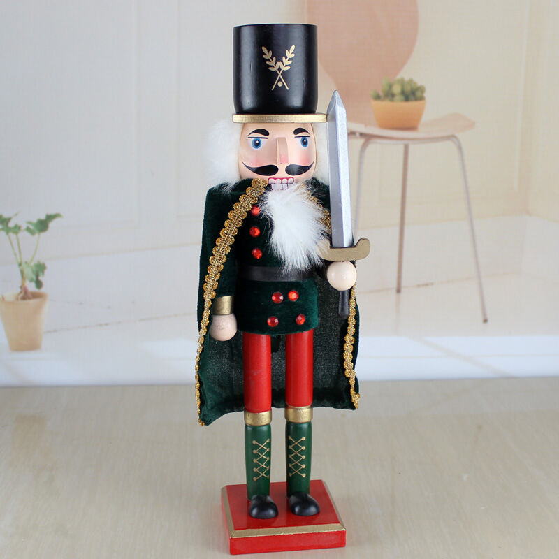 38cm Large Christmas Nutcracker,Red Wooden Nutcracker Soldier Hand