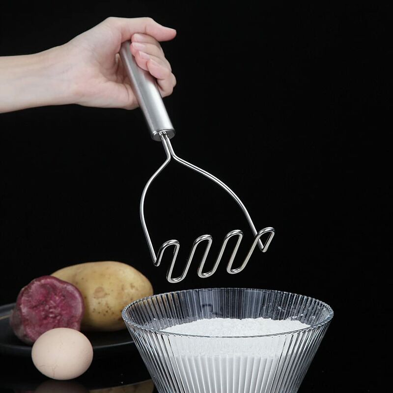 5pcs Potato Masher Stainless Steel Potato Ricer With Soft Grip Non-slip  Handle, Kitchen Non-stick Food Masher For Mashed Potatoes