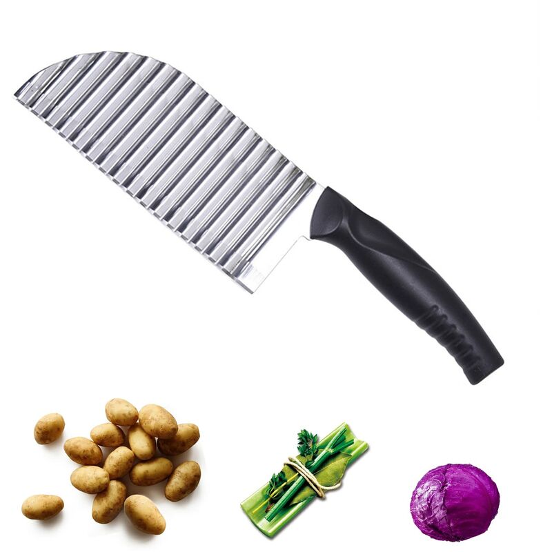 French Stainless Steel Wave Knife Professional Potato Cutter Corrugated  Knife Potato Ripple Knife