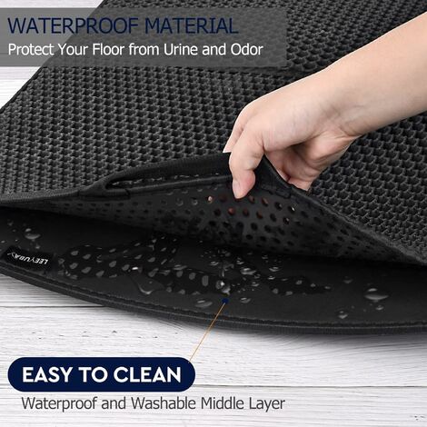 Conlun Cat Litter Mat Cat Litter Trapping Mat, Honeycomb Double Layer  Design, Urine and Water Proof Material, Scatter Control, Less Waste，Easier  to