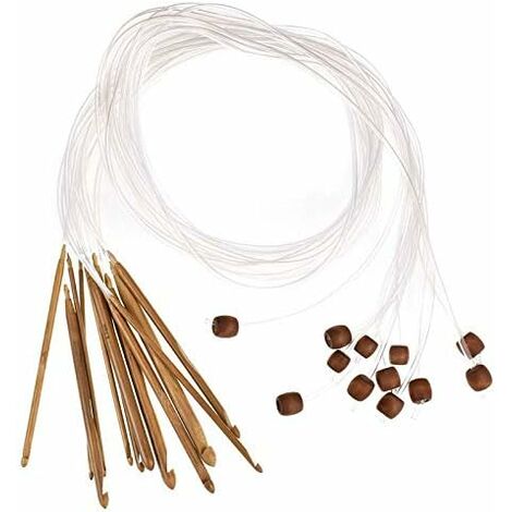 12pcs Circular Bamboo Needles, Natural Bamboo Rug Crochet Afghan Tunisian  Flexible Hooks Random Needles Bamboo Handle Crochet Knitting Tool Set  SOEKAVIA