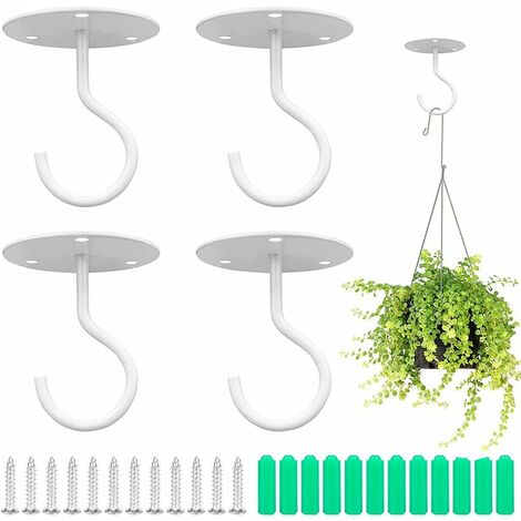 2 Pcs 5 Inch Outdoor Decorative Metal Bird Feeder Small Plant Candle Lantern Hooks for Wall Hanging Black Rust Resistant Heavy Duty 