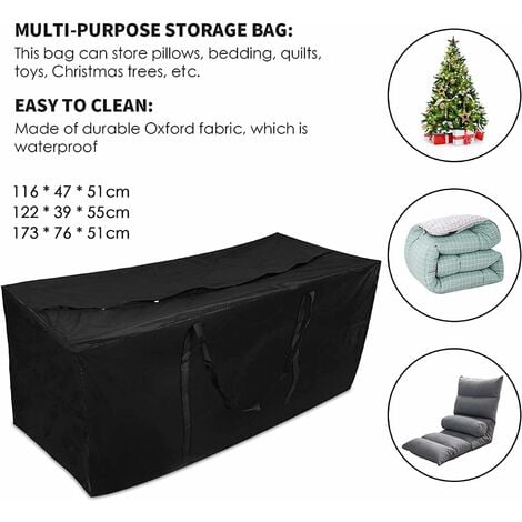 Extremely Large Storage Bag For Outdoor Living Room Cushions Sheets Pillows  Cushions Handbag With Handle 210d Oxford Waterproof (173x76x51cm)