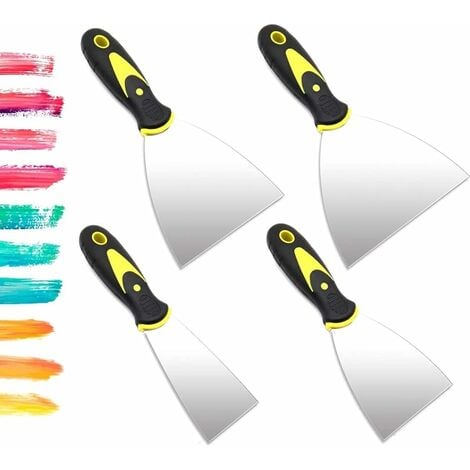 4 Pcs Wall Paint Scrapers, Putty Knives with Plastic Handle