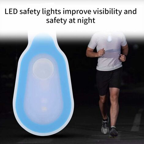 2pcs Led Running Light Outdoor Backpack Safety Silicone Clip Mode