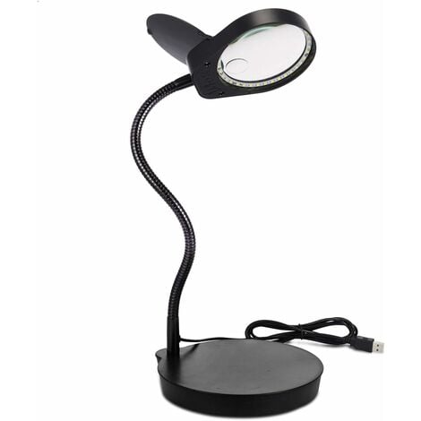 Desktop Magnifying Lmap ,Magnifying Glass USB Table Desk Lamp with  Brightness Adjustable LED Light Great Hands