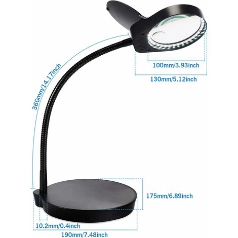 Desktop Magnifying Lmap ,Magnifying Glass USB Table Desk Lamp with  Brightness Adjustable LED Light Great Hands
