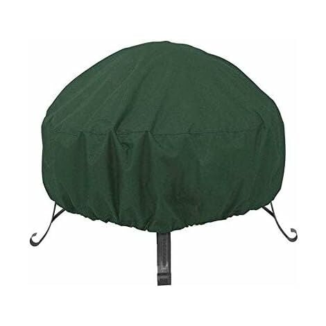 Round Fireplace Cover Garden Patio Protective Cover Breathable Waterproof Dustproof Heavy Duty Furniture Covers for Stove (85x40cm, Green)