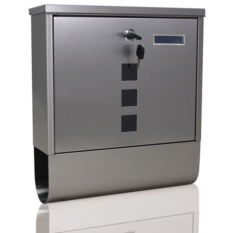 Stainless Steel Letterboxes with Sturdy Key Lock, Wall Mounted Waterproof Post Box with Transparent Cover,(13.18 x12 x 9.6)" / (33.5 x30.5 x 9.6)cm (L x W x H)