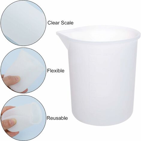 6X Silicone Measuring Cups Set for Epoxy Resin Silicone Mixing Cups for Resin, Size: Multi, White