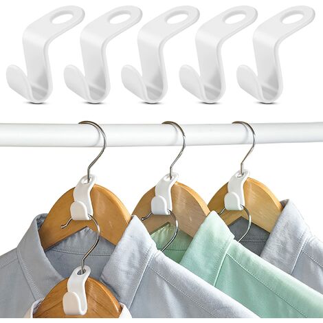 Clothes Hanger Connector Hooks, 60PCS Cascading Clothes Hangers for Heavy  Duty Space Saving Cascading Connection Hooks for Clothes Closet, White