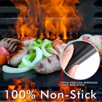 SOEKAVIA Cooking Mats, Set of 5 BBQ Cooking Mats Silicone Brush Barbecue Oven - 40cm * 33cm - Non-stick Grill Reusable Cooking Mats Gas Barbecue