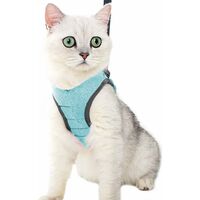 SOEKAVIA Cat Harness - Ultralight Cat Harness and Leash Set Leak Proof Adjustable Kitten Harness for Puppy Rabbit Ferret （green ， L）