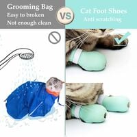 SOEKAVIA 4 Pairs Silicone Anti-Scratch Cat Shoes - For Pet Grooming - Cat Paw Protection - For Home, Bath, Shave, Control