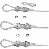 6pcs M4 Wire Rope Clips Duplex Rope Clamp 2-Post Wire Rope Clip for Clotheslines Patio Fixed Hanging Sun Sails SOEKAVIA