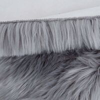 Fluffy Rug, Fluffy Bed Rug Faux Sheepskin Rugs For Living Room Kids Room Bedroom Sofa Rugs Car Bed Mat (Gray)