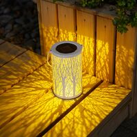 Solar lantern for outdoor white garden lantern hanging waterproof solar lamp ideal for gardens, patios, backyards and paths SOEKAVIA