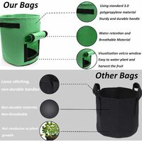 Planter bag, set of 2, with access flap and handles, for potatoes, flower pots, plant bags, planters, planters, planters, planters., Black (size: 7 gallons) SOEKAVIA