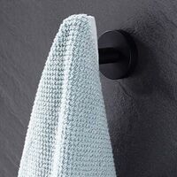 Black Towel Hook For Shower Kitchen Robe Coat Hooks Wall Mounted Towel Rack 304 Stainless Steel Matte Black 4 Pack SOEKAVIA