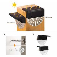 Pack of 4 Waterproof Outdoor Solar Lights for Patio Fences, Stairs, Driveway Posts, Porch, Driveway, Yard, Garden Warm White / LED SOEKAVIA