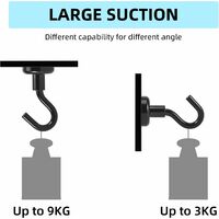 Magnetic Hooks, Black Magnetic Hooks ， 15 PCS Super Suction 9KG (19.8LBS) Strong Hanging Neodymium Strong Magnet for Doors, Cabinets, Ceilings, Lights, Industrial Lights SOEKAVIA