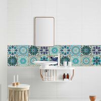 Self Adhesive Tile Wallpaper, PVC Modern Style Waterproof Self Adhesive Wall Stickers Home Decor for Bathroom Decor Kitchen Walls Stairs (20 * 20CM) SOEKAVIA